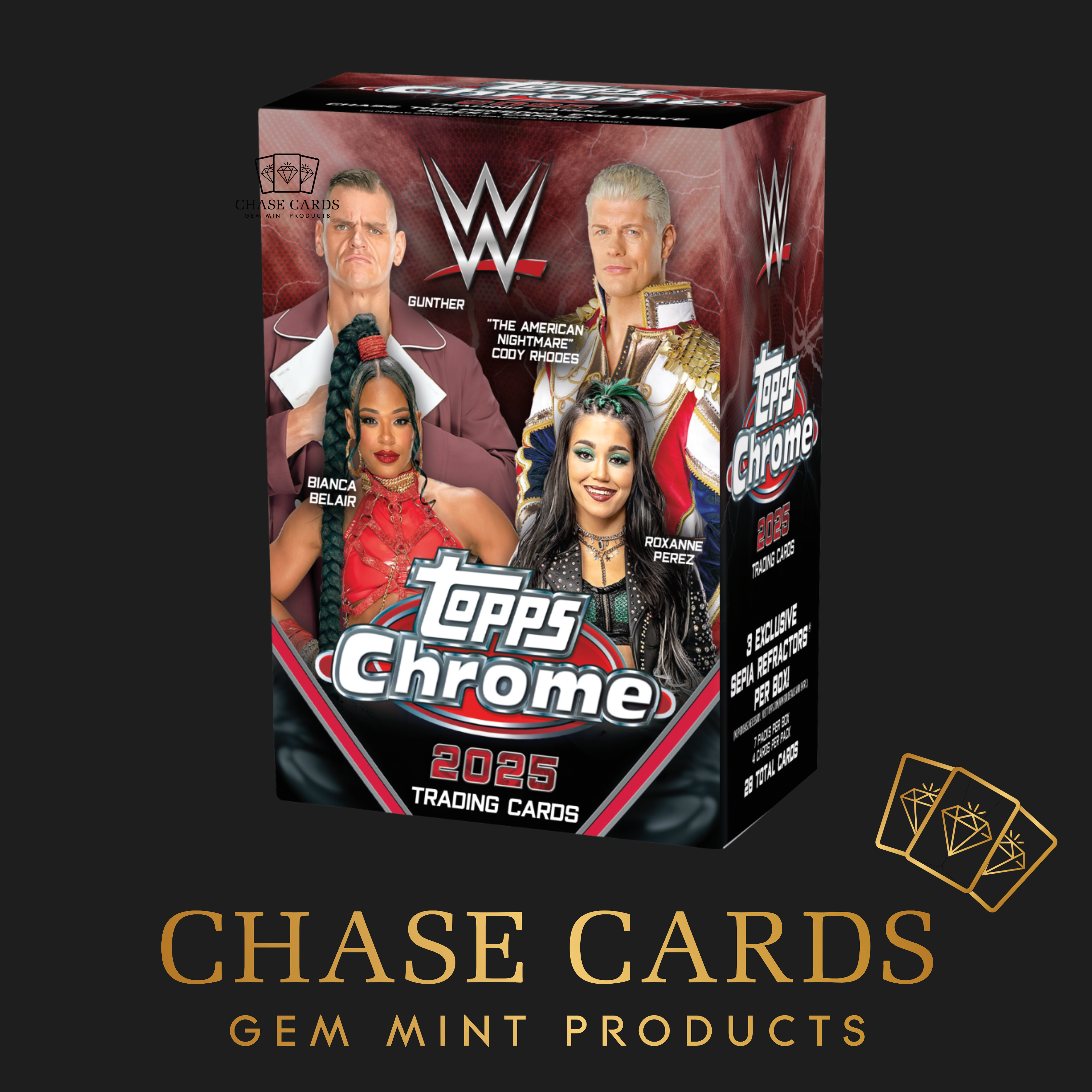 Topps Chrome WWE 2025 Value Box Blaster