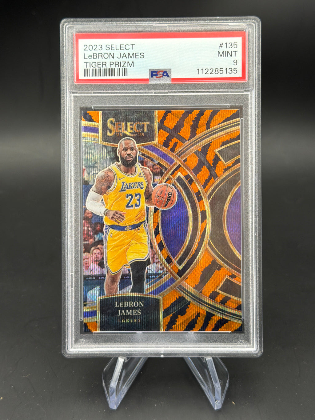 Panini Select NBA 23/24 LeBron James 135 Tiger Prizm PSA 9