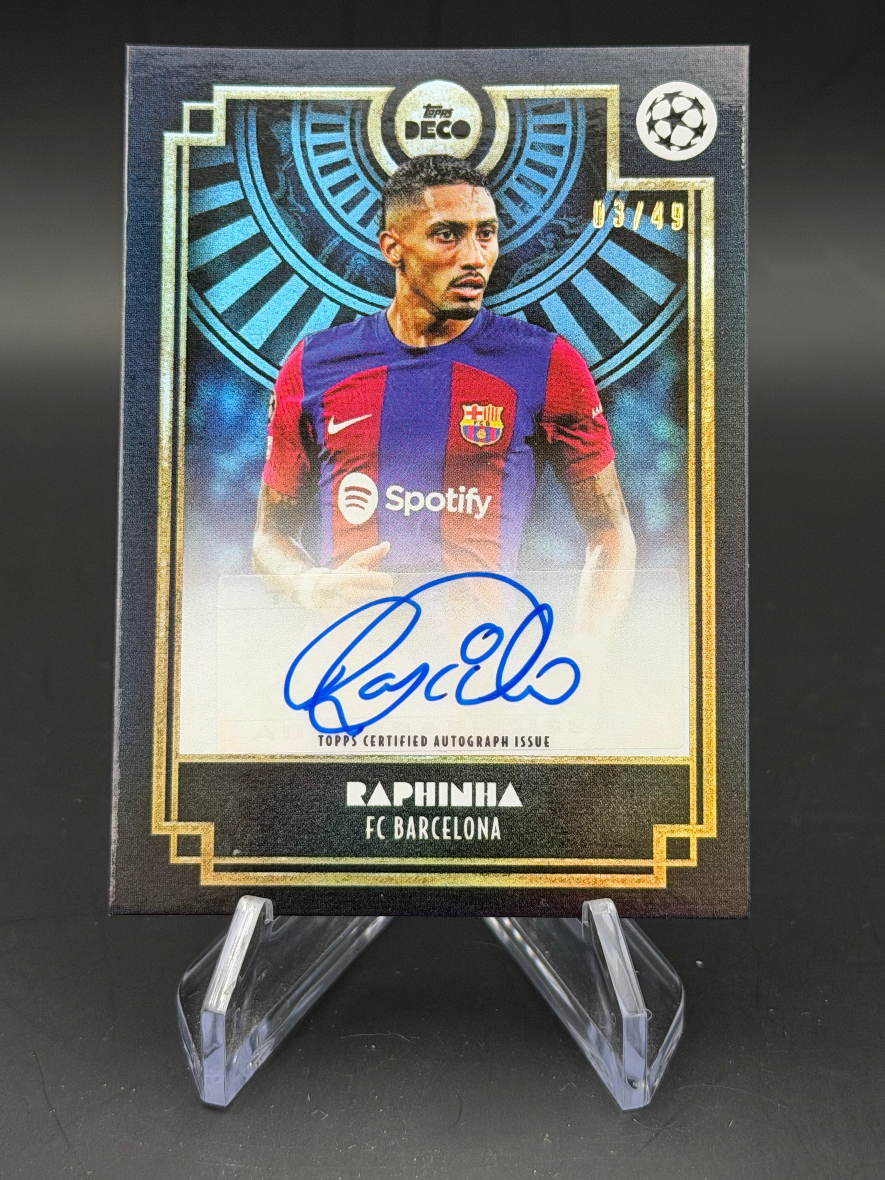 2023 Topps Deco UCC 23/24 Raphinha /49 Auto