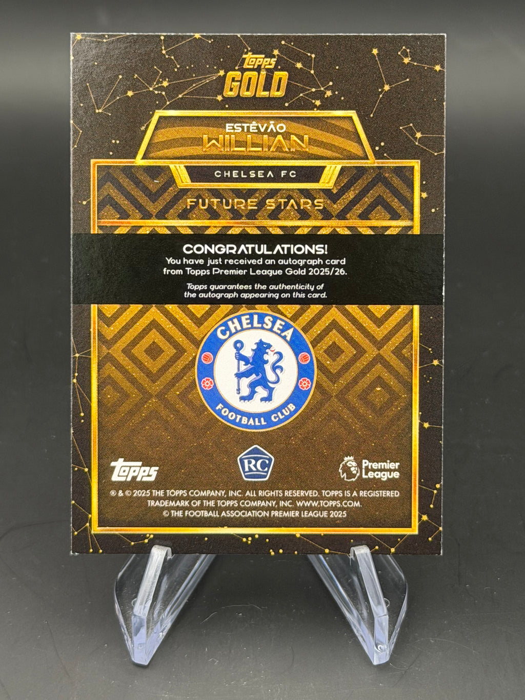 2025 Topps Gold EPL 25/26 Estevao Willian Auto 1/1