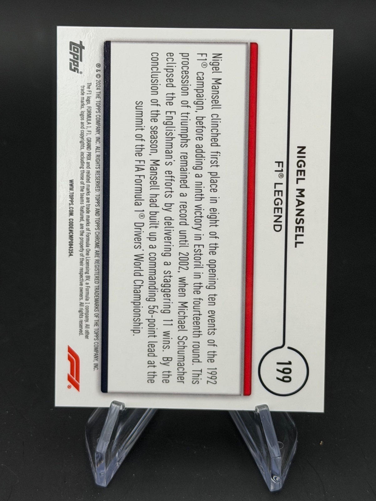 2024 Topps Chrome Logofractor 199 Nigel Mansell 1/1 – Bild 2