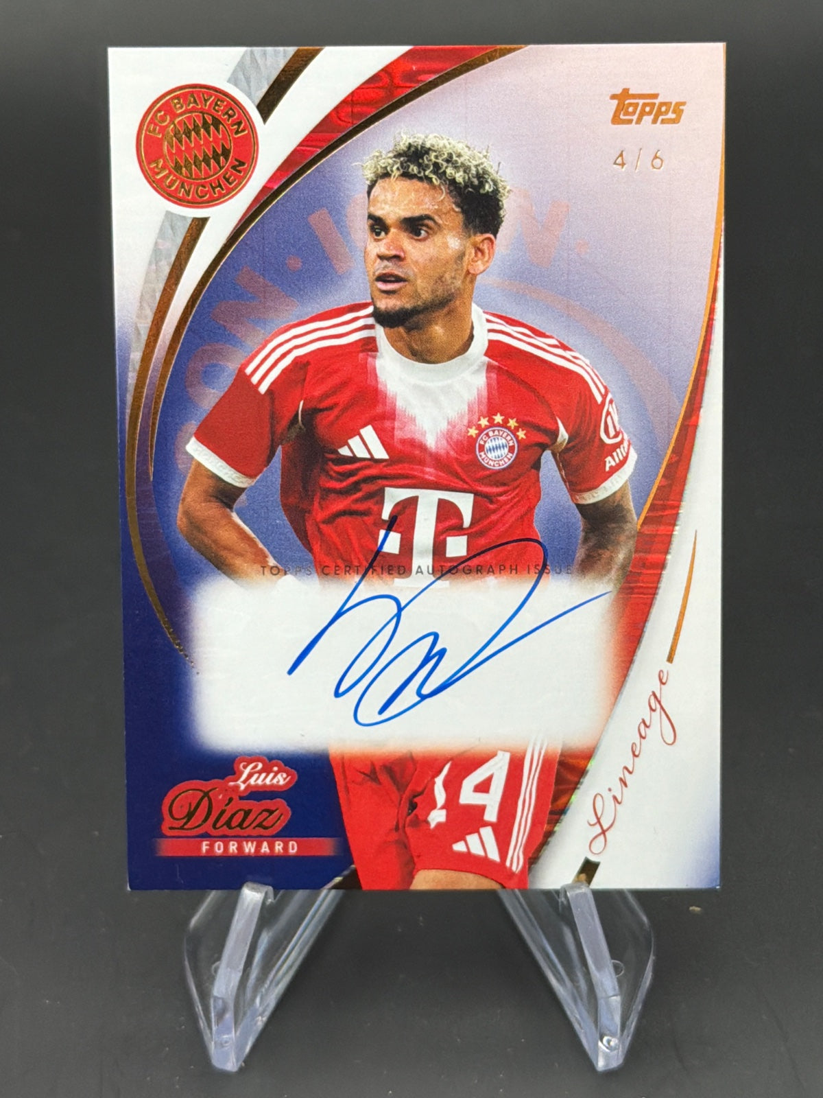 2026 Topps Lineage FC Bayern Mümnchen IA-LD Luis Diaz /6 Auto – Bild 1