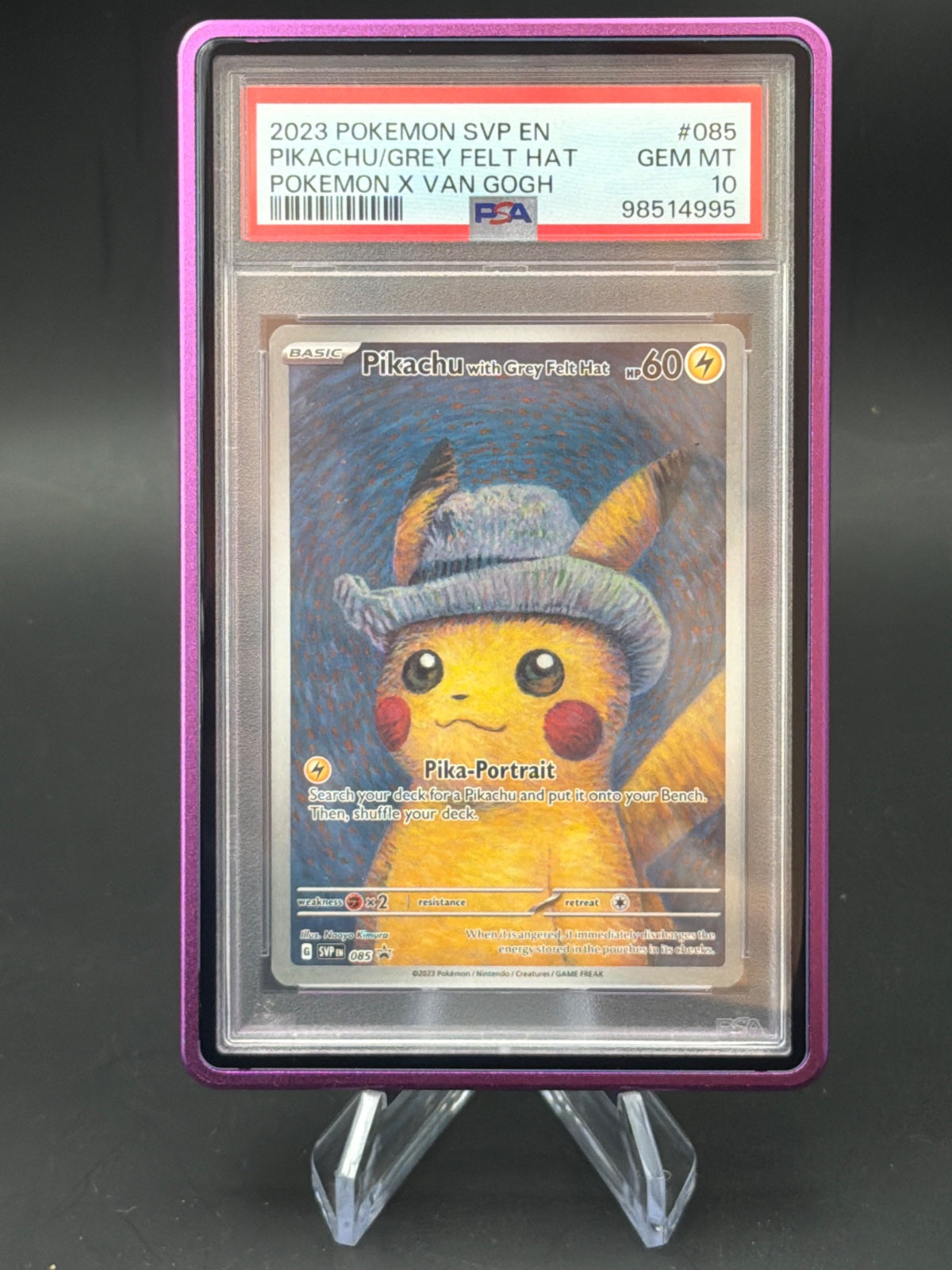 2023 Pokémon x Van Gogh Pikachu/Grey Felt Hat – Bild 1