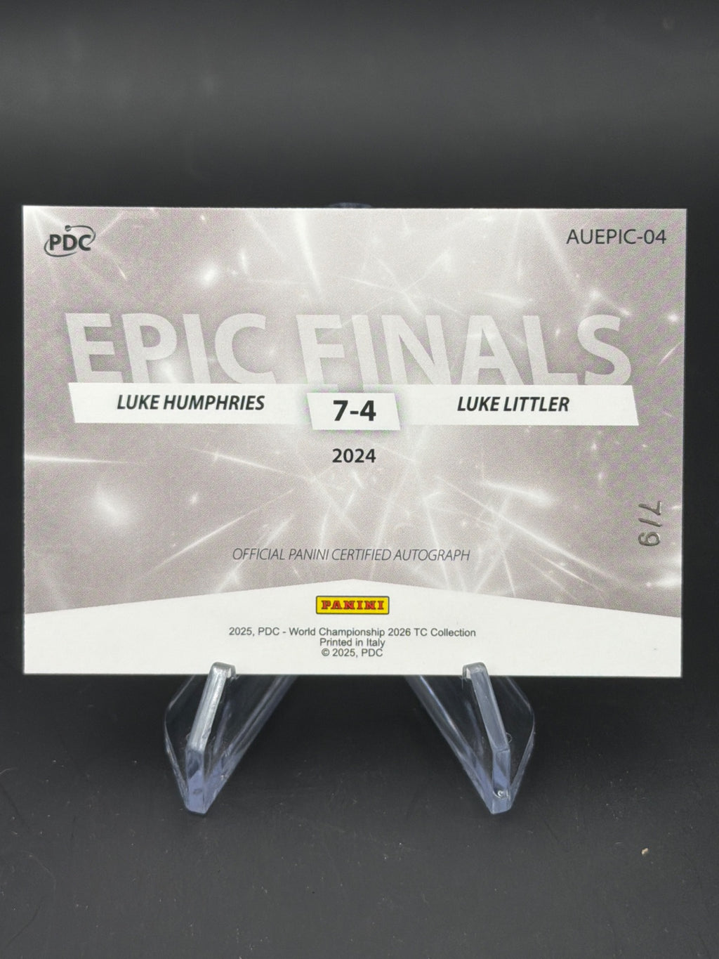 2025 Panini PDC World Championship 2026 Epic Finales Auto Gold Luke Humphries & Luke Littler AUEPIC-04 /9 – Bild 2
