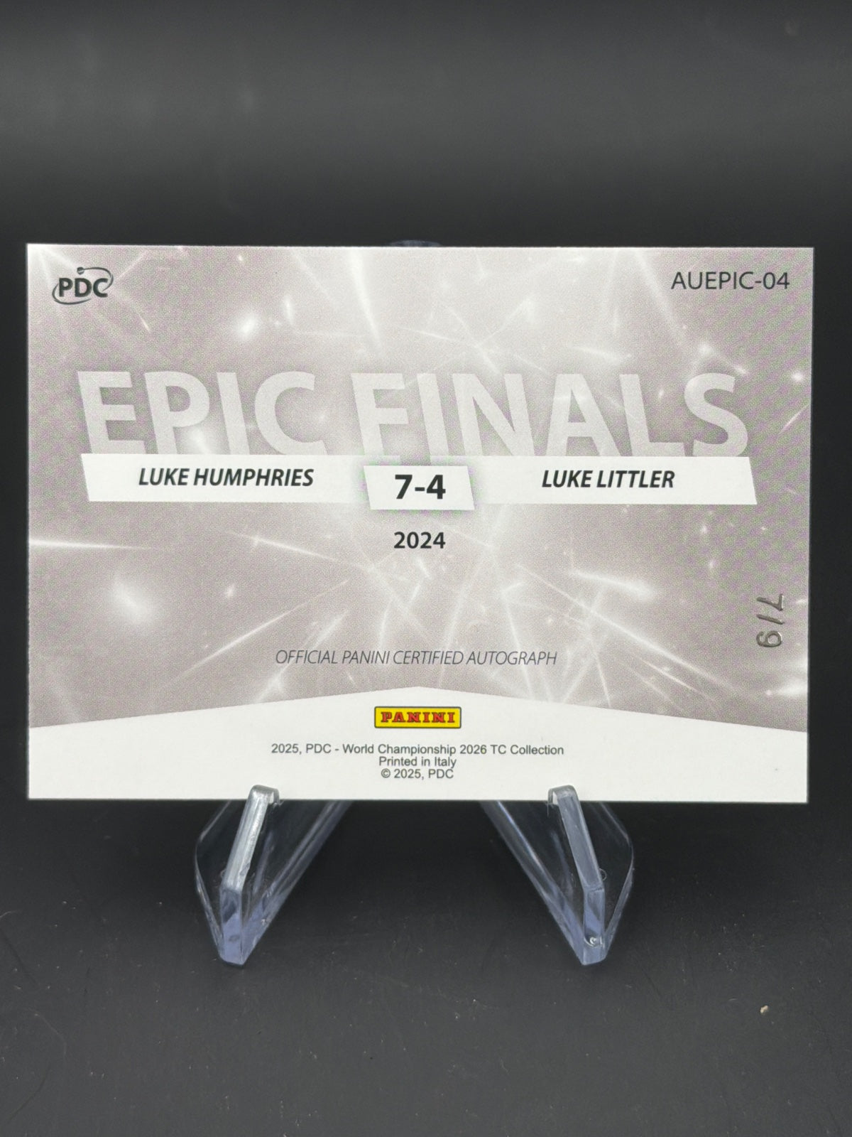 2025 Panini PDC World Championship 2026 Epic Finales Auto Gold Luke Humphries & Luke Littler AUEPIC-04 /9 – Bild 2