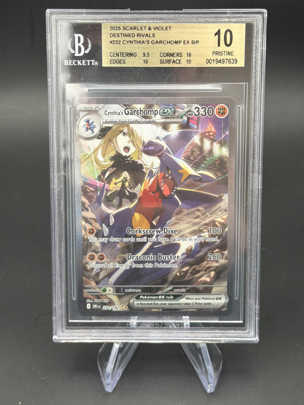 Pokémon 2025 Scarlet & Violet Destined Rivals #232 Cynthia's Garchomp Ex Sir BGS 10 Pristine – Bild 1