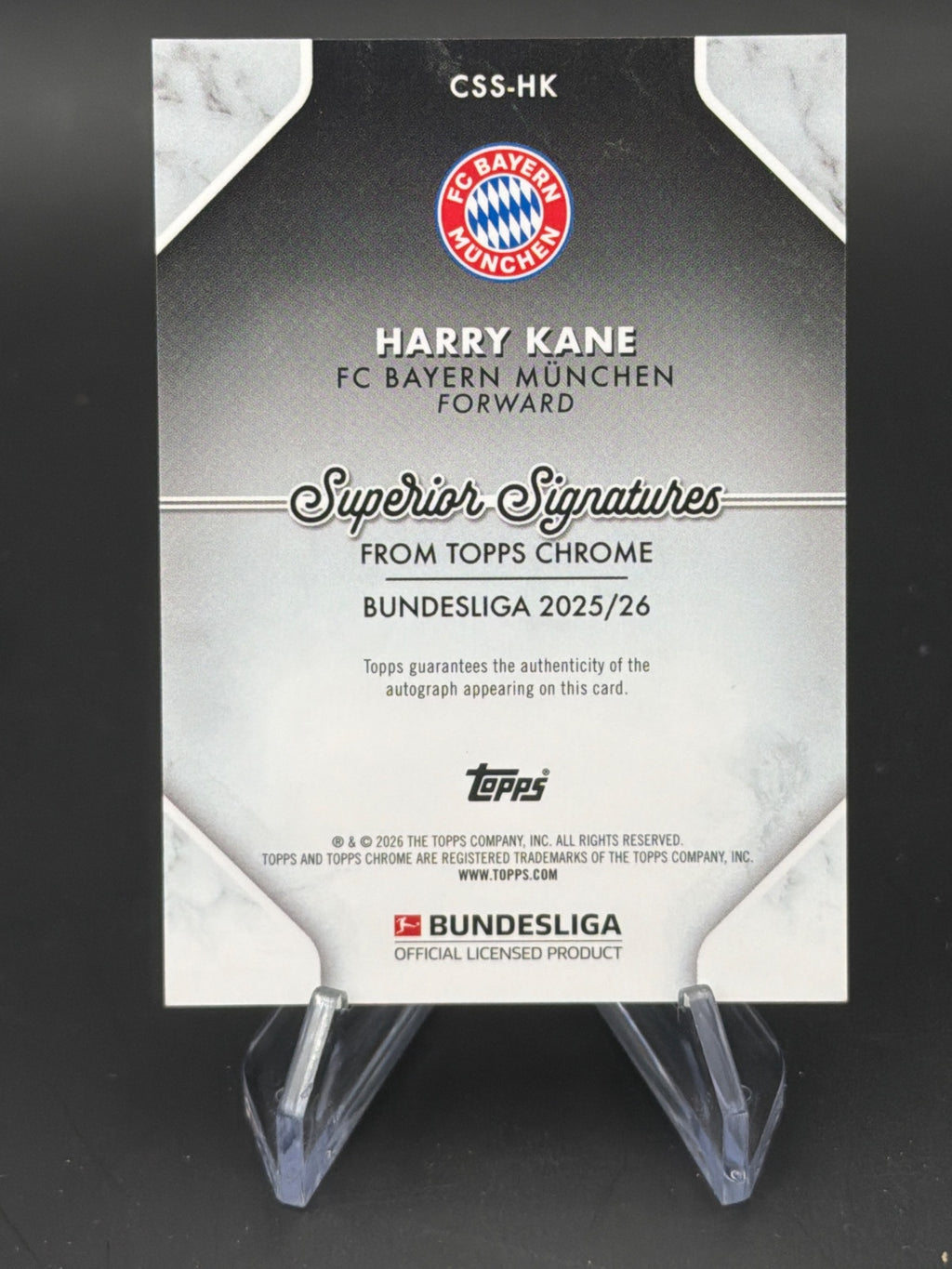 Topps Chrome Bundesliga 25/26 Harry Kane /25 Superior Signature – Bild 2