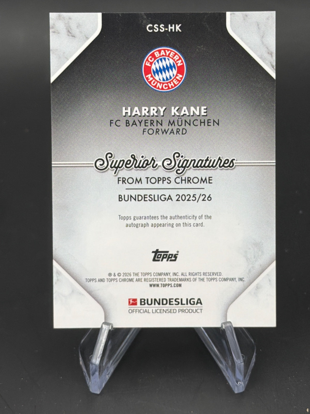 Topps Chrome Bundesliga 25/26 Harry Kane /25 Superior Signature – Bild 2
