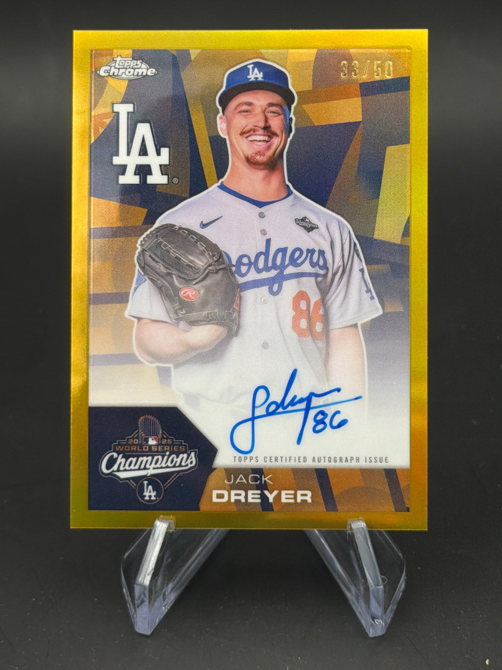 2026 Topps Chrome Baseball WCA-JD Jack Dreyer World Champion Autograph /50 Gold WCA-JD – Bild 1