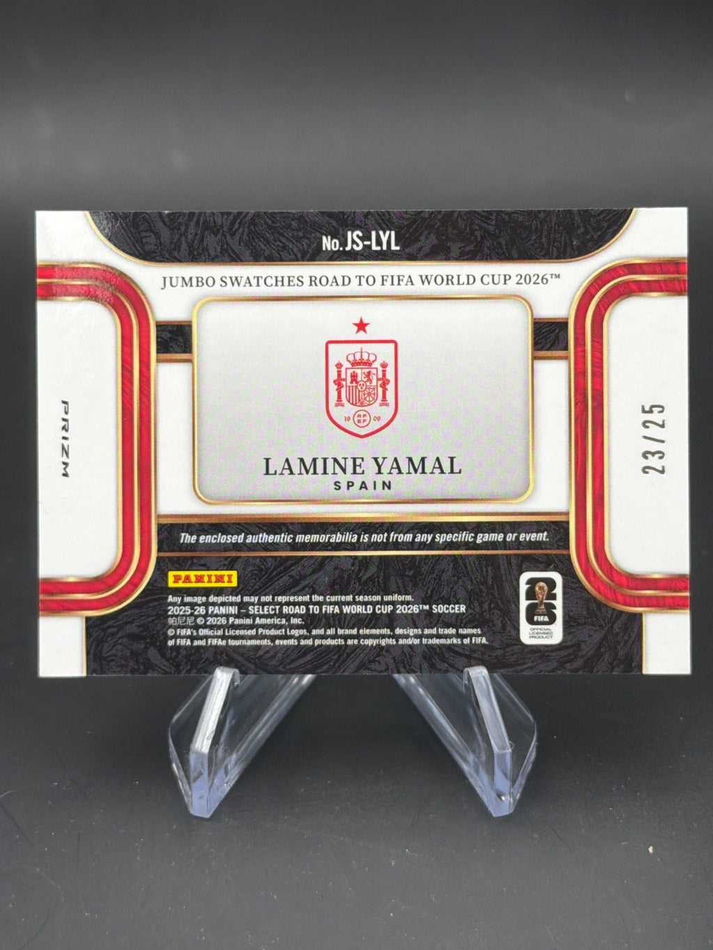 2026 Panini Select FIFA World Cup 26 Lamine Yamal Patch /25 JS-LYL – Bild 2