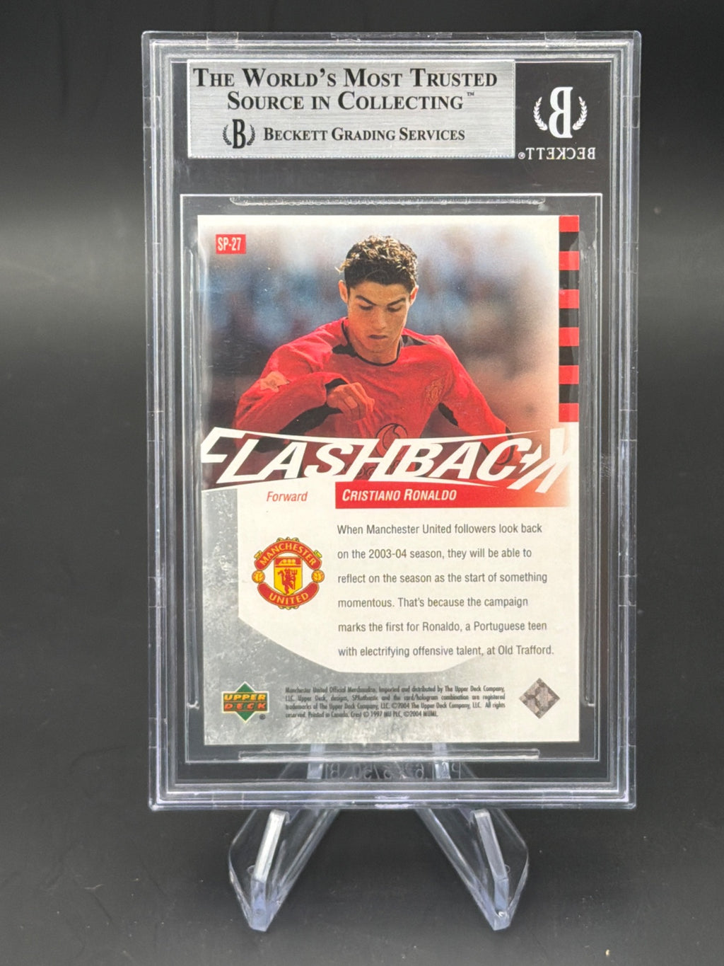 2004 SP Authentic Manchester United SP27 Cristiano Ronaldo SP Flashback SP27 /500 BGS 9 – Bild 2
