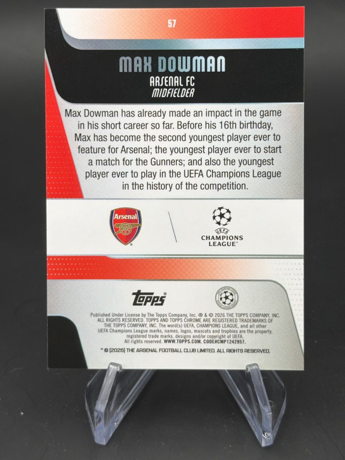 2025 Topps Chrome UCC 57 Max Dowman RC /50 Geometric – Bild 2