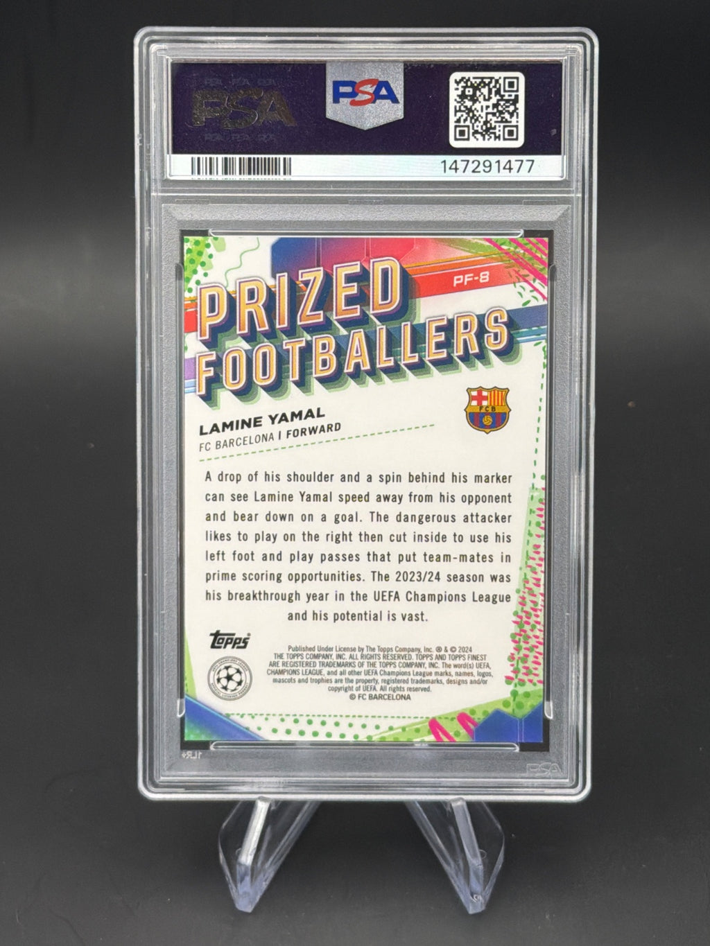 2023 Topps Finest UCC PF8 Lamine Yamal Orange /25 – Bild 2