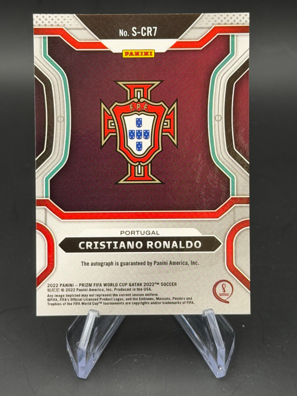 2022 Panini Prizm FIFA world Cup Qatar 2022 S-CR7 Auto – Bild 2