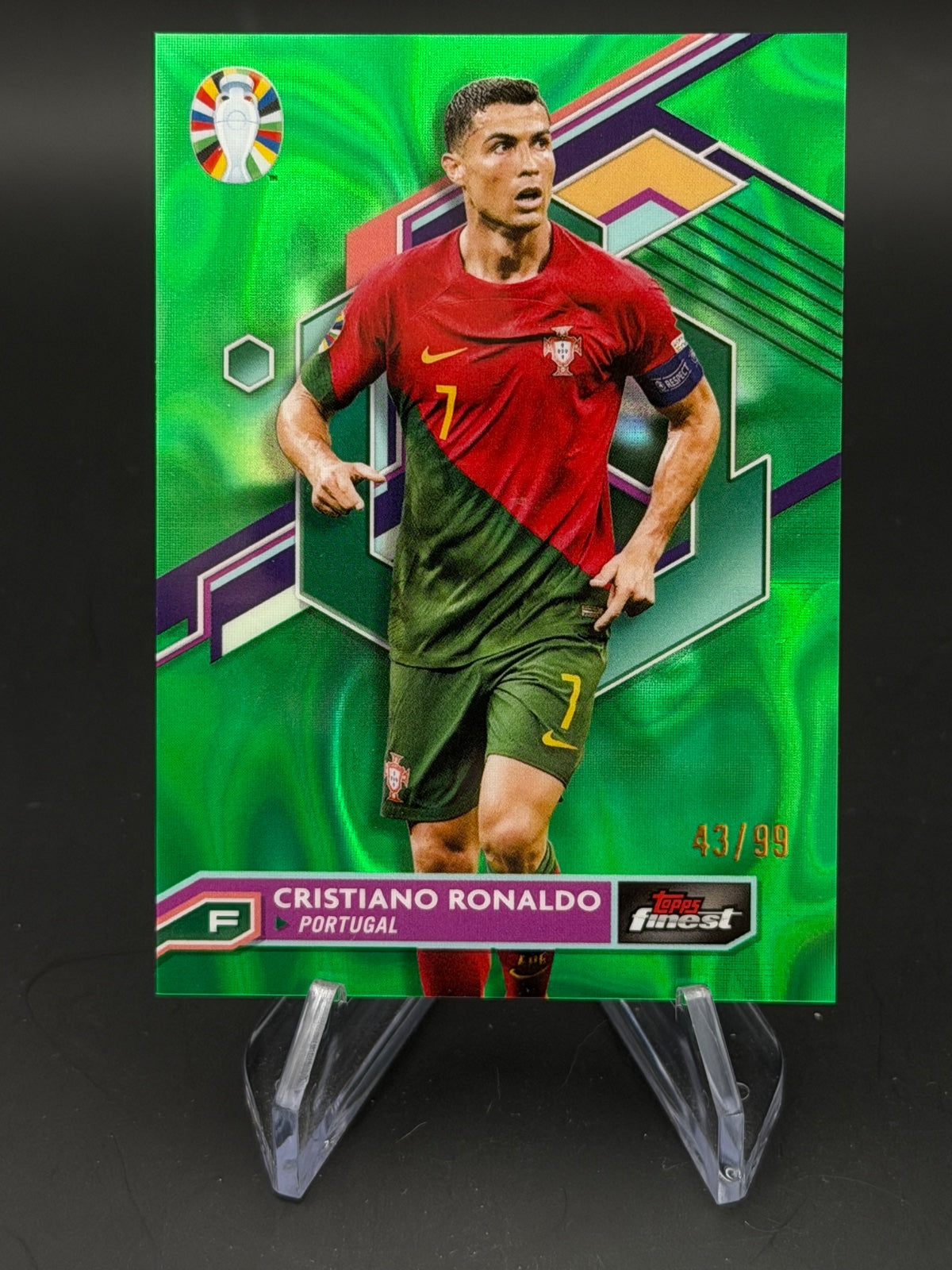 2024 Topps Finest Road to UEFA Euro 2024 63 Cristiano Ronaldo /99 – Bild 1