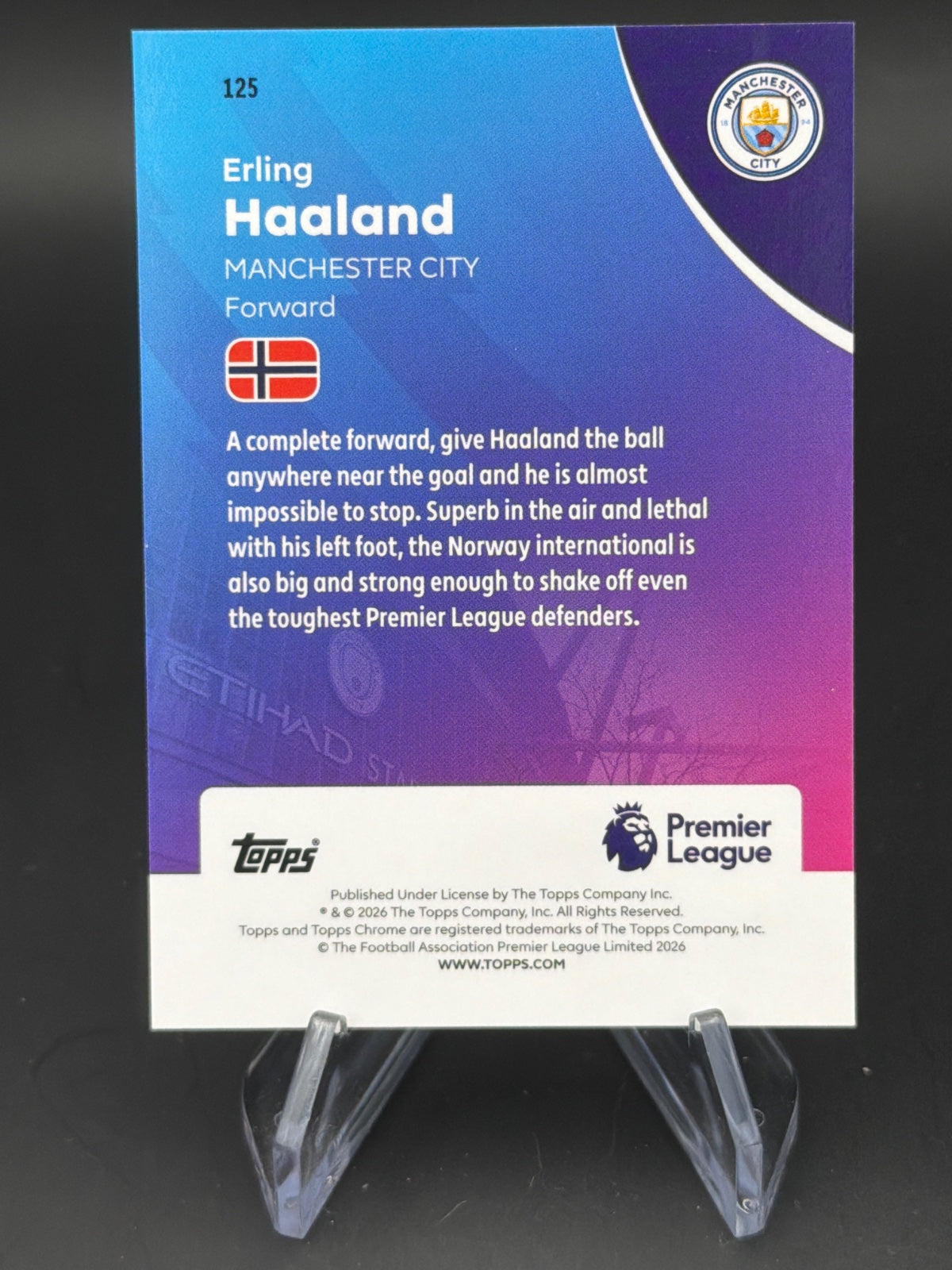 2025 Topps Chrome EPL 25/26 125 Erling Haaland /25 – Bild 2