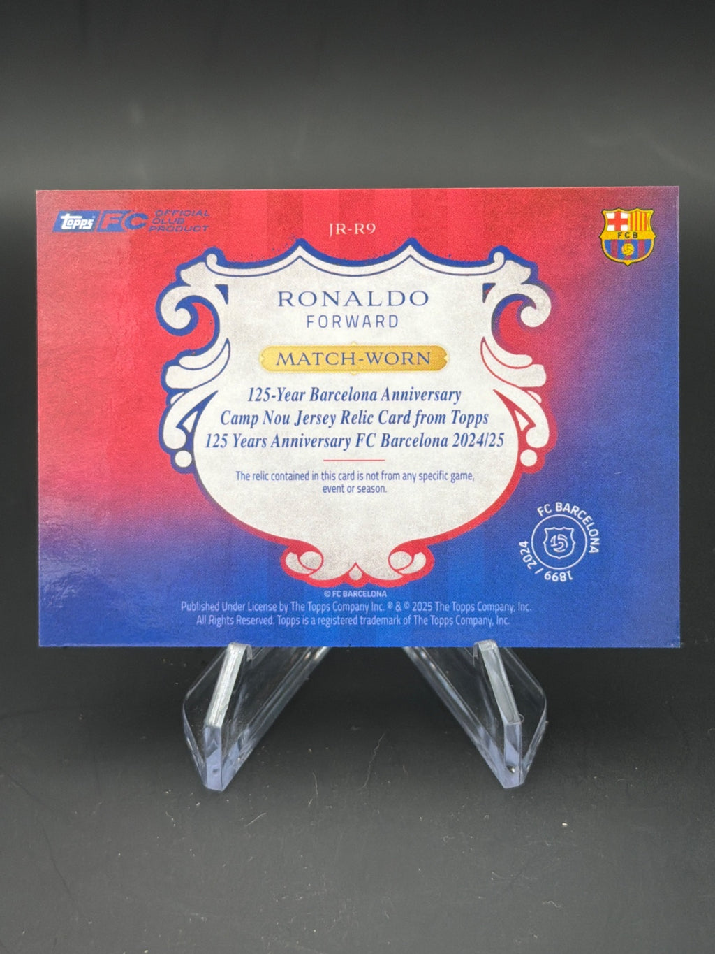 2024 Topps 125 Years Anniversary FC Barcelona 2024/25 JR-R9 Ronaldo Patch /5 – Bild 2
