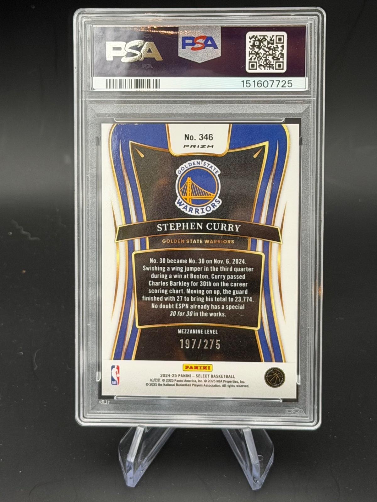 2024 Panini Select NBA 24/25 346 Stephen Curry Orange /275 – Bild 2